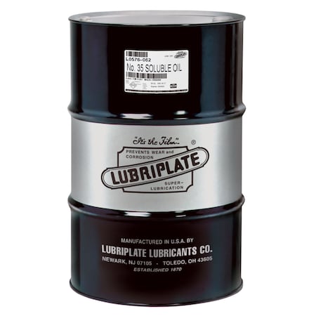 Lubriplate 35 Soluble Oil, Drum, General Purpose, Water Soluble Cutting Fluid L0576-062